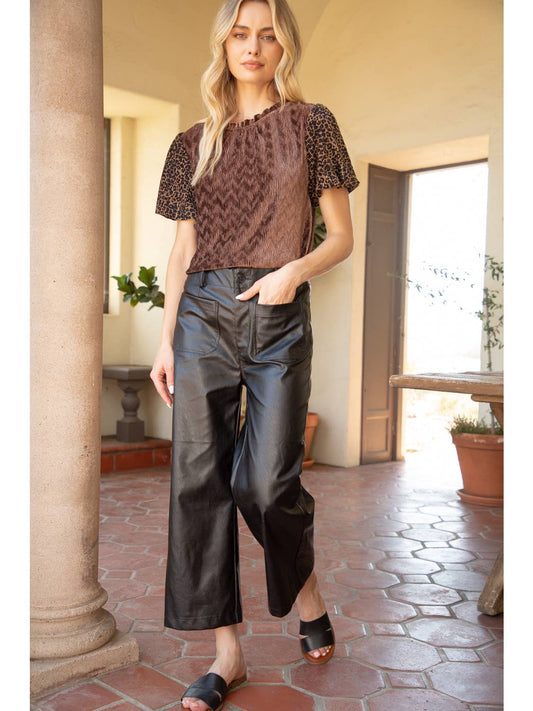 Angelo Black Leather Pants