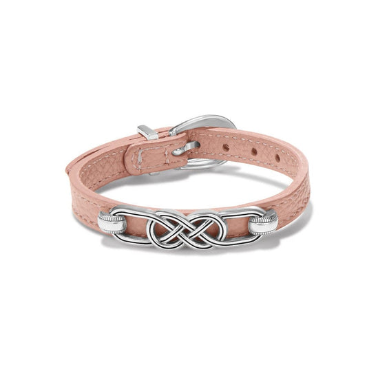 Brighton Interlock Pink Sand Leather Bracelet