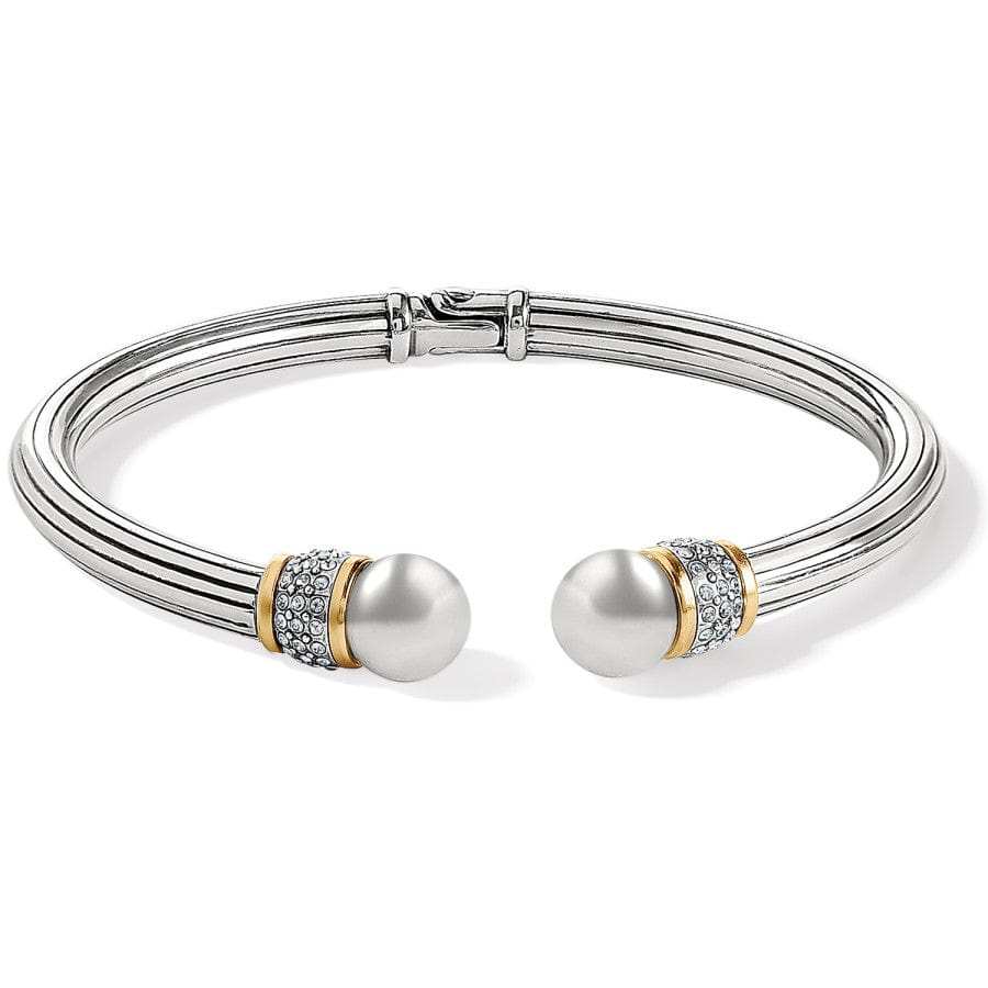 Brighton Silver-Gold Meridian Open Hinged Bangle