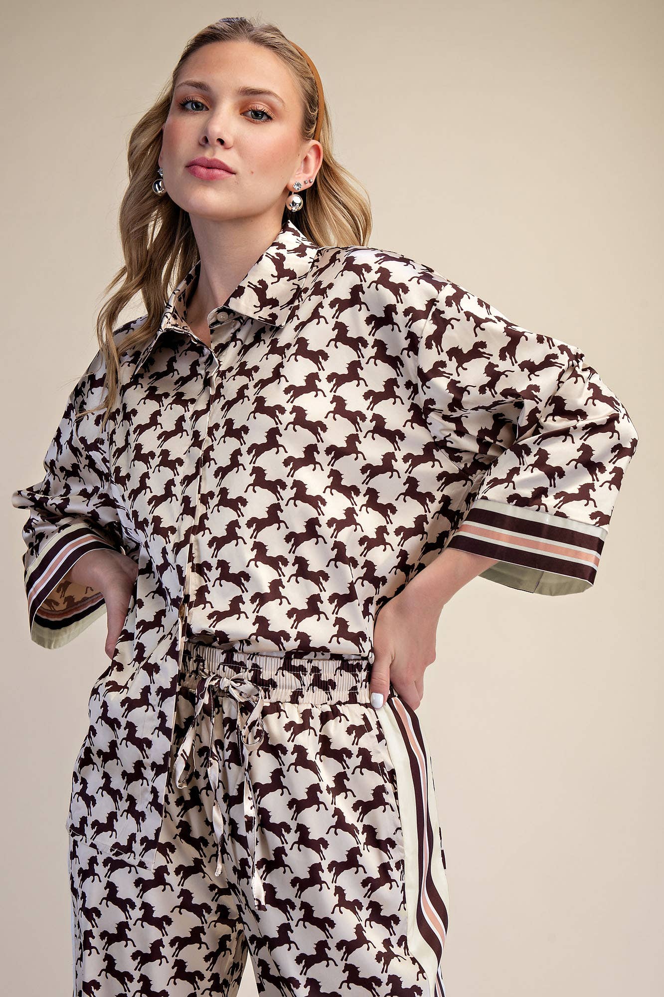 Button Front Animal Print Shirt