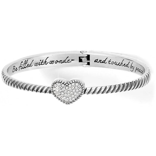 Brighton Celestia Heart Hinged Bangle Silver