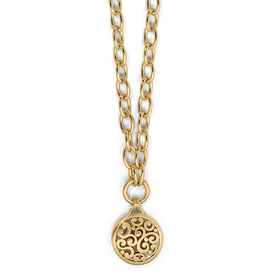 Brighton Contempo Medallion Gold Charm Necklace