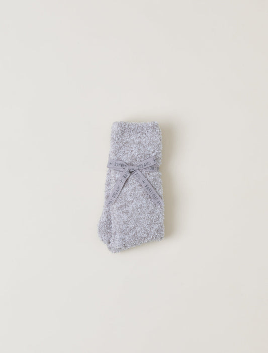 Barefoot Dreams CozyChic Heathered Oyster-White Socks