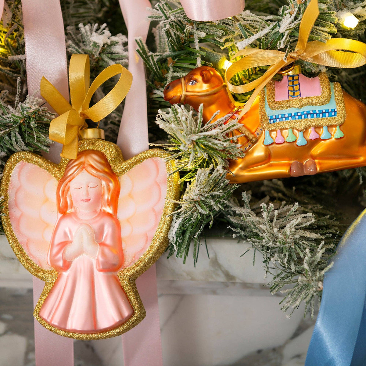 Praying Angel Blown Glass Christmas Ornament – 2026 First Edition #FC2604