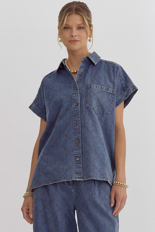 Denim Diamond Top