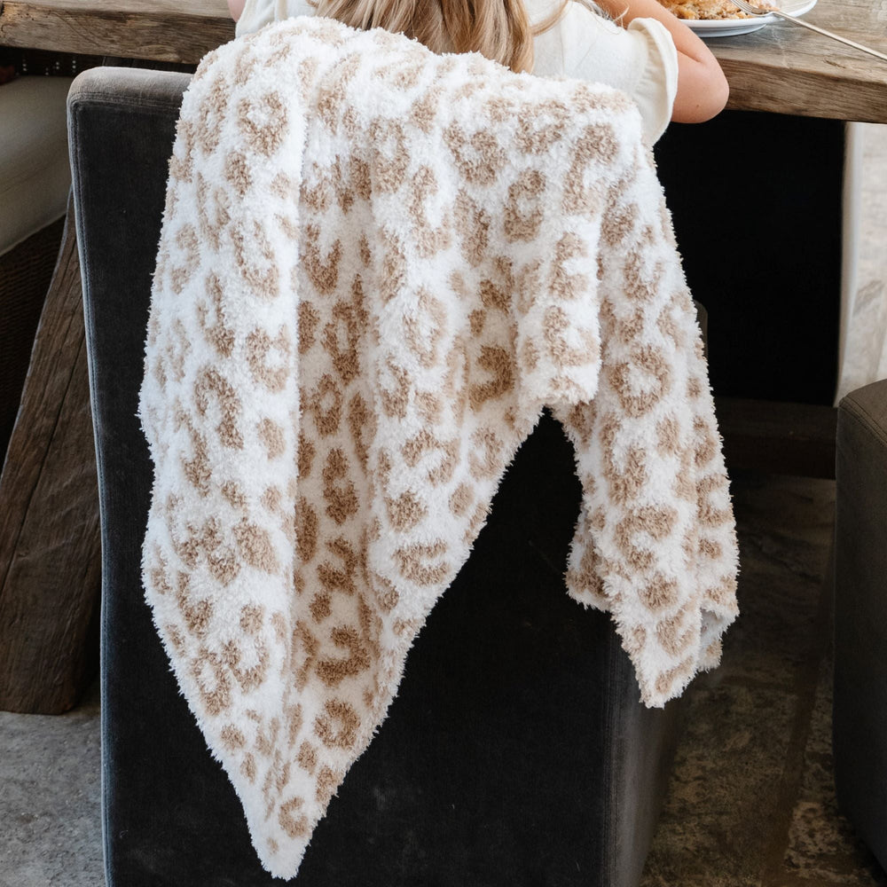 Saranoni Tan Leopard Receiving Blanket