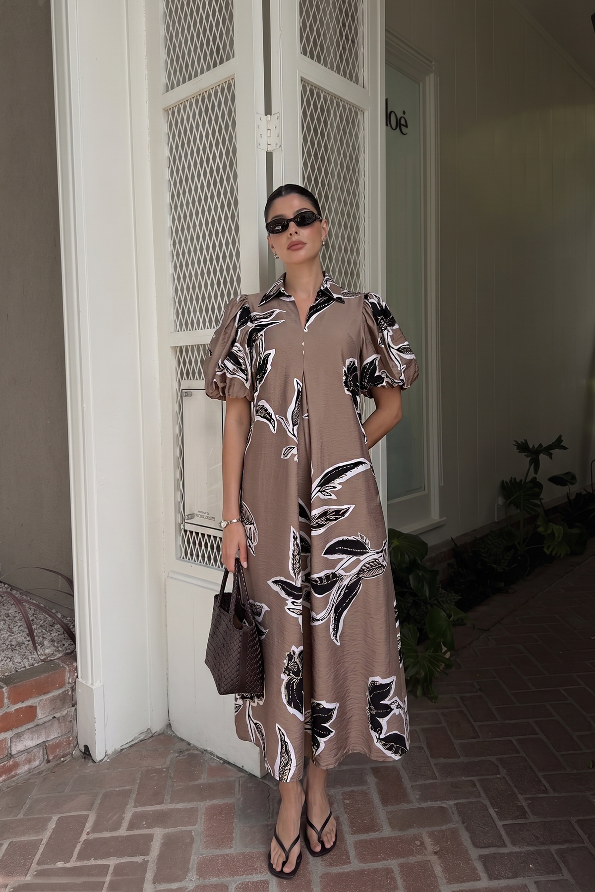 Mocha Magnolia Midi Dress