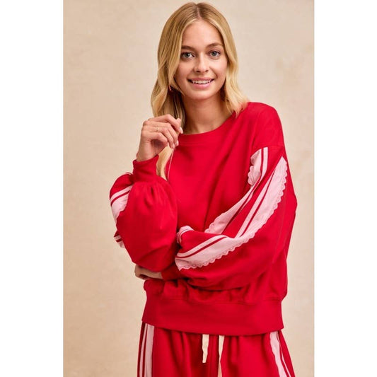 Red Blush Lace Trim Set