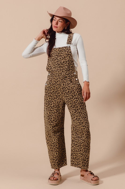 Leopard Barrel Overalls