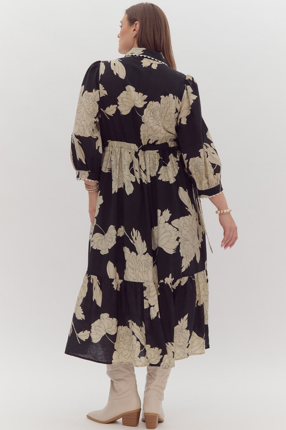 Laurie Black Floral Dress