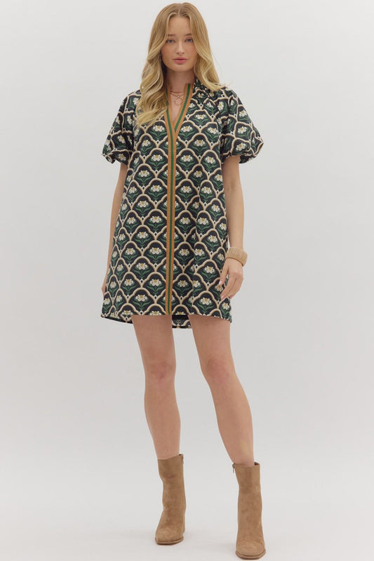 Botanical Black Dress