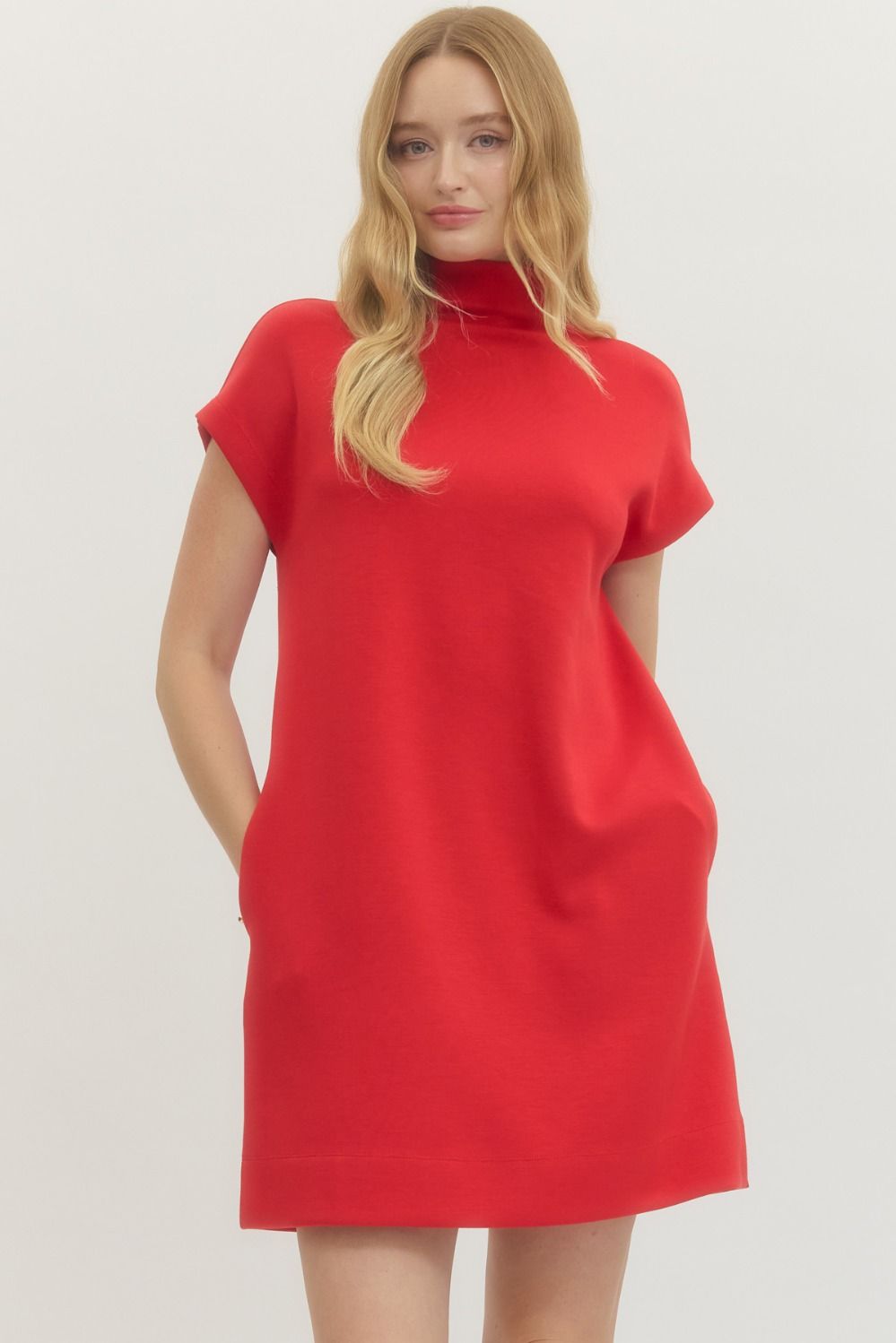Cherry Mock Neck Dress