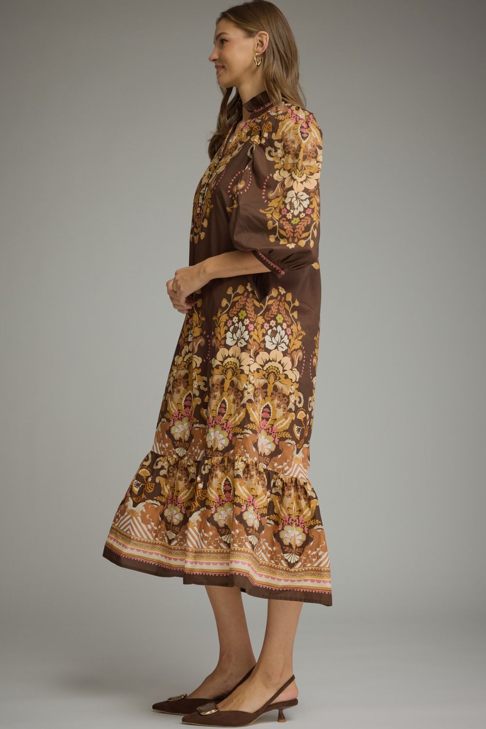 Mocha Magnolia Midi Dress