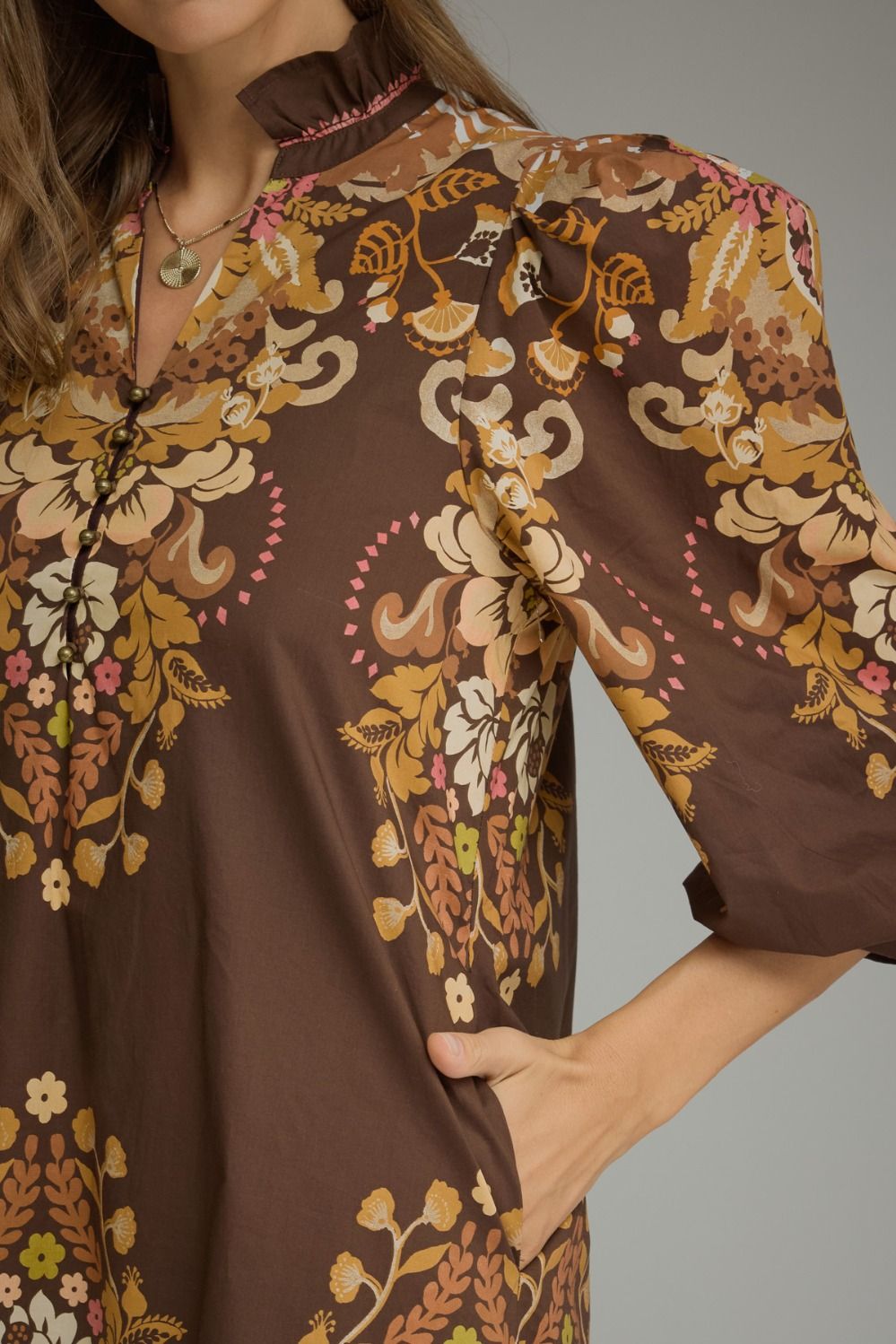 Mocha Magnolia Midi Dress