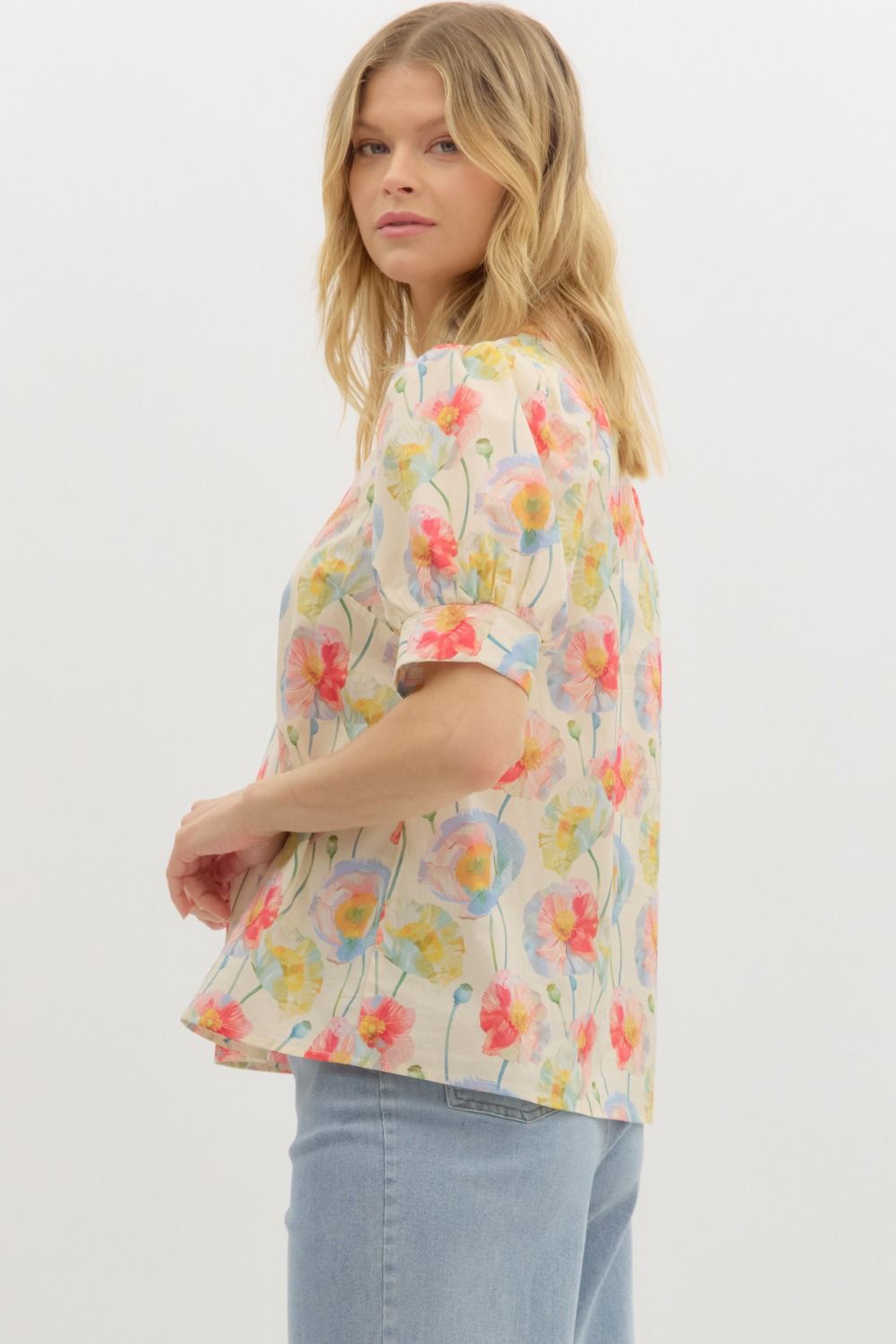 Cream Fleur Top