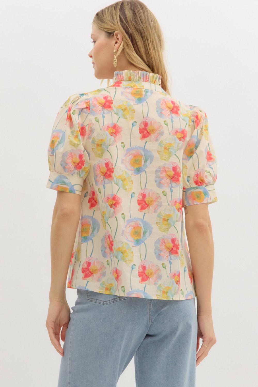 Cream Fleur Top