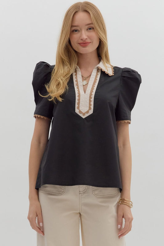 Letty Scalloped Top