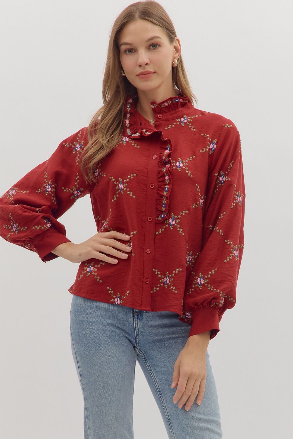 Elle Embroidered Top