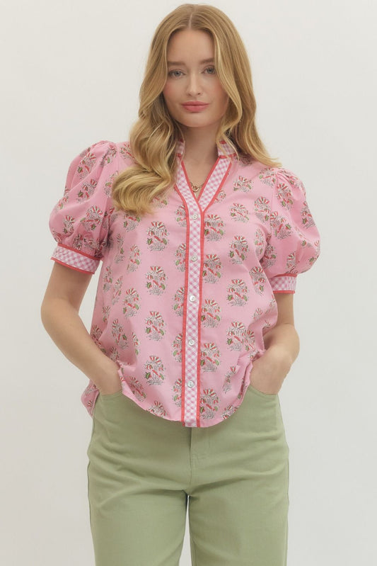 Pink Botanical Breeze Top