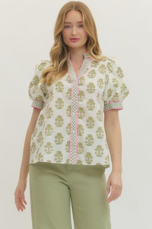 Cream Botanical Breeze Top