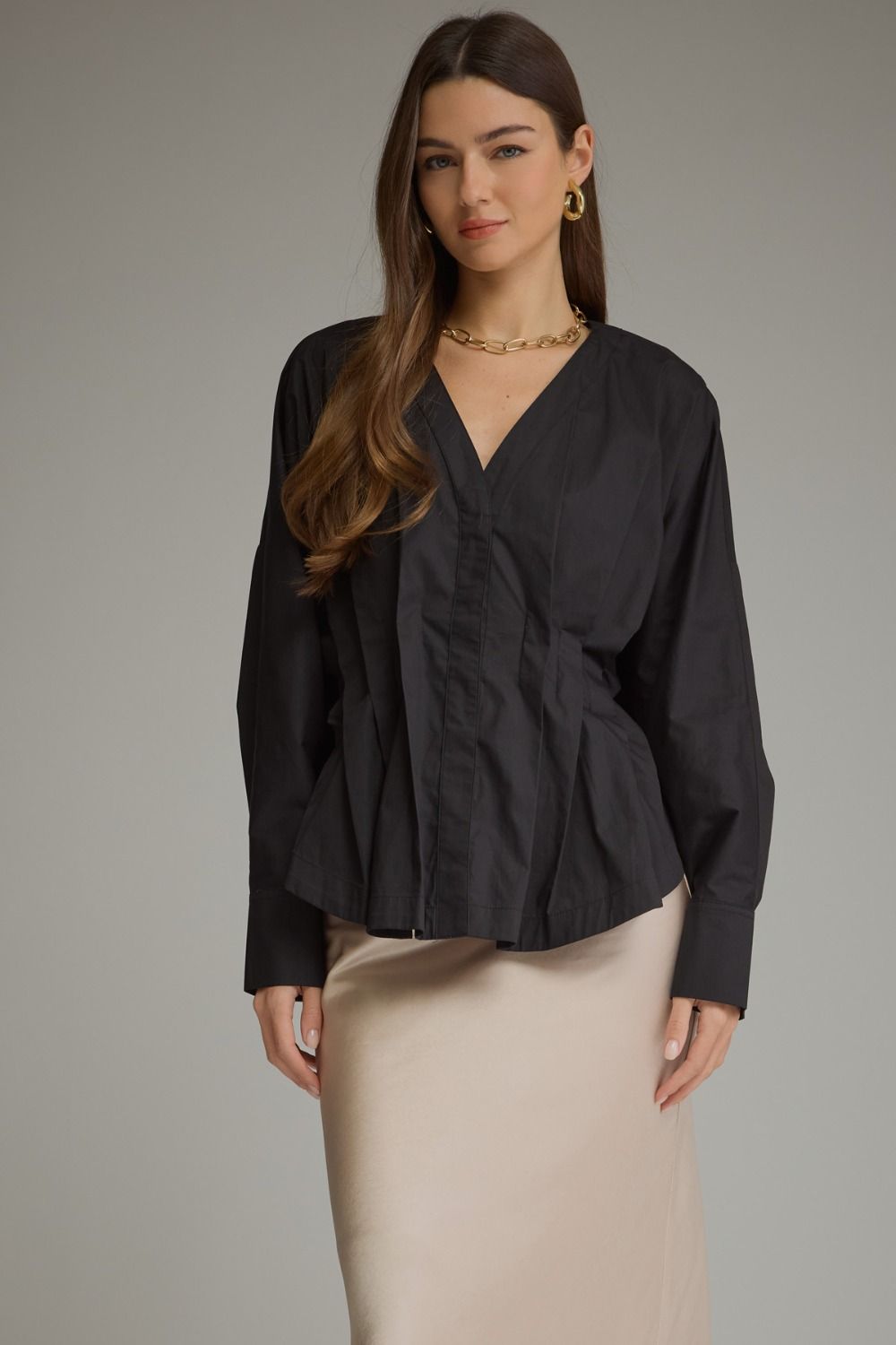 Gathered Black Top