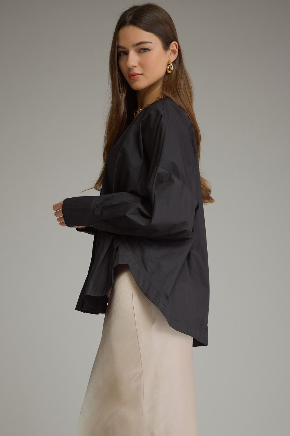 Gathered Black Top