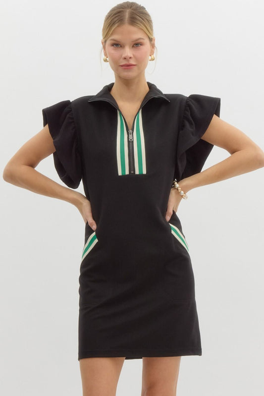 Madi Black/Green Dress