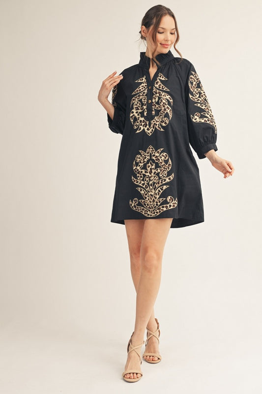 Leopard Baroque Detail Dress