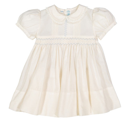 Feltman Ivory Vintage Smocked Dress  #83243