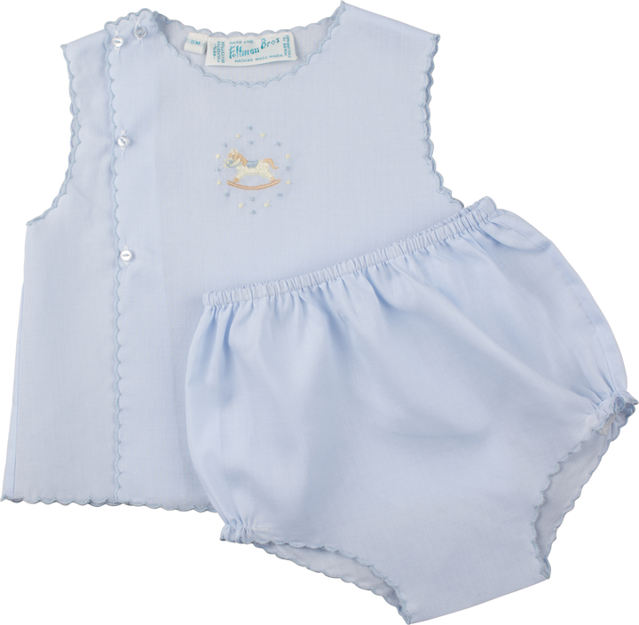 Feltman Blue Rocking Horse Diaper Set