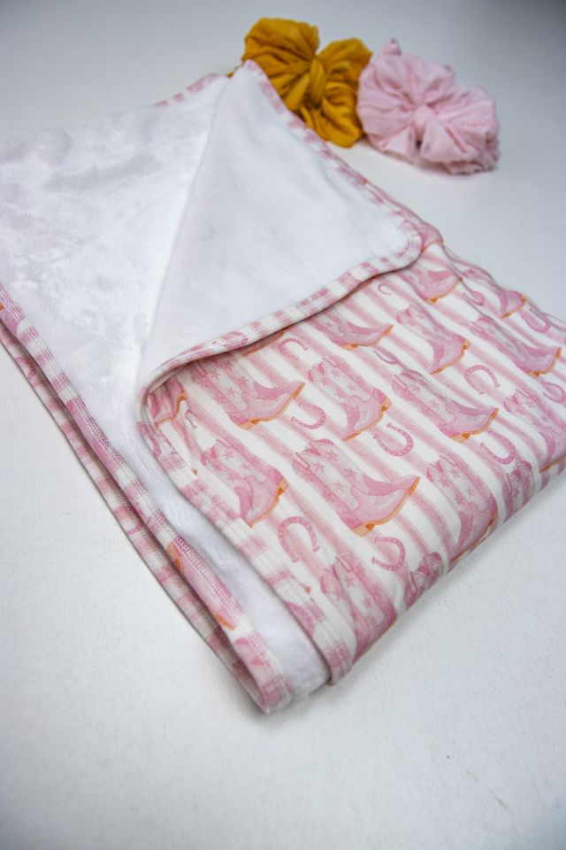 Rockin Royalty Blushin Boots Swaddle Blanket
