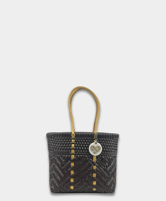 Maria Victoria Glimmer Chocolate Tote  Extra-Small