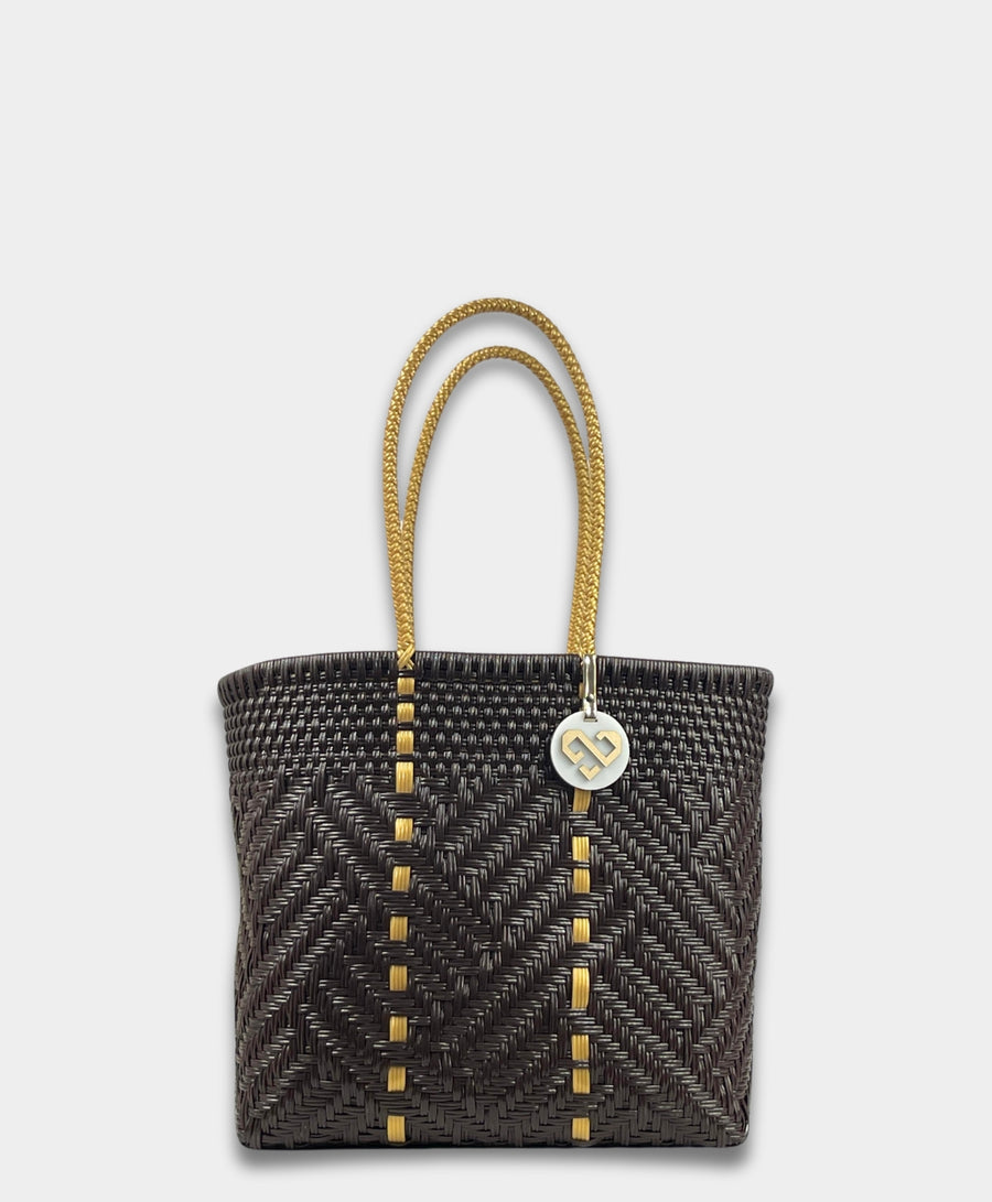 Maria Victoria Glimmer Chocolate Tote Medium