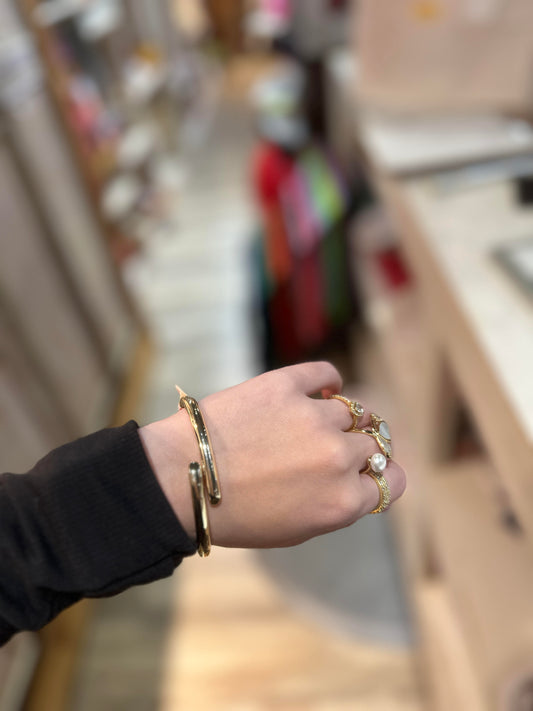 Gold Hinge Tube Bracelet