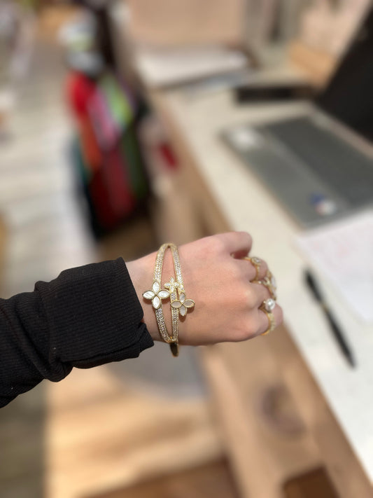 Hinge Pearl/CZ Cuff