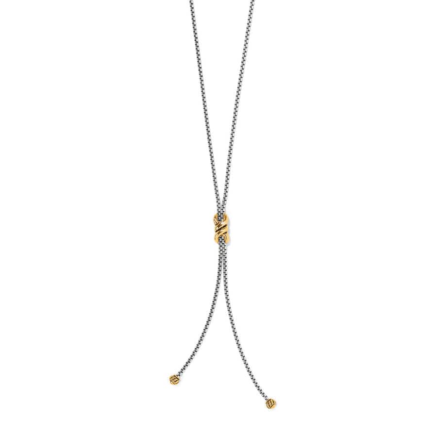 Brighton Interlok Twist Two-Tone Lariat Necklace