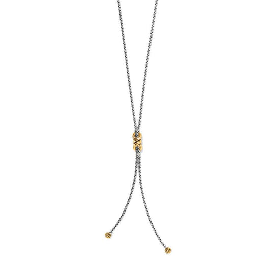 Brighton Interlok Twist Two-Tone Lariat Necklace