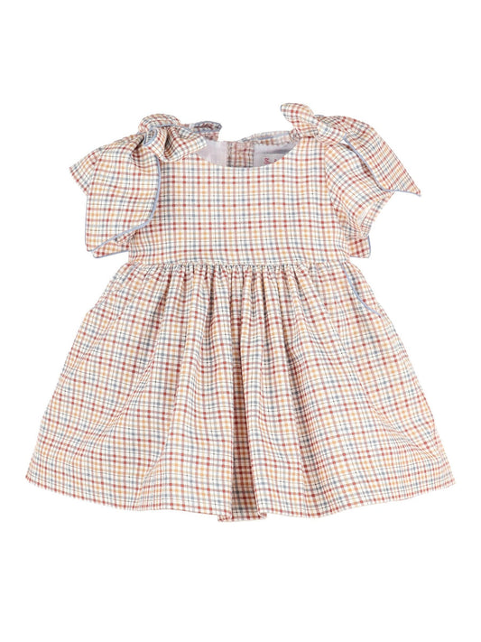 Sophie & Lucas Maple Checks Bow Dress