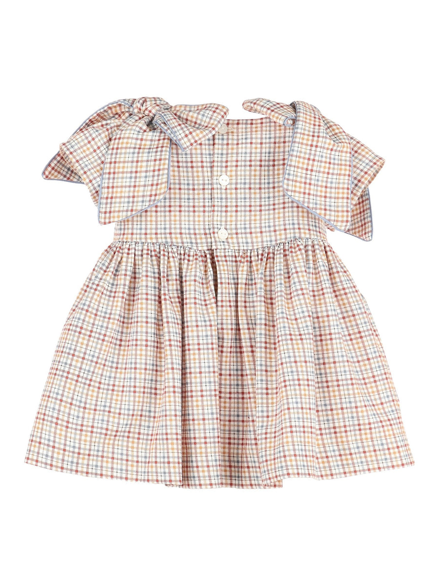 Sophie & Lucas Maple Checks Bow Dress