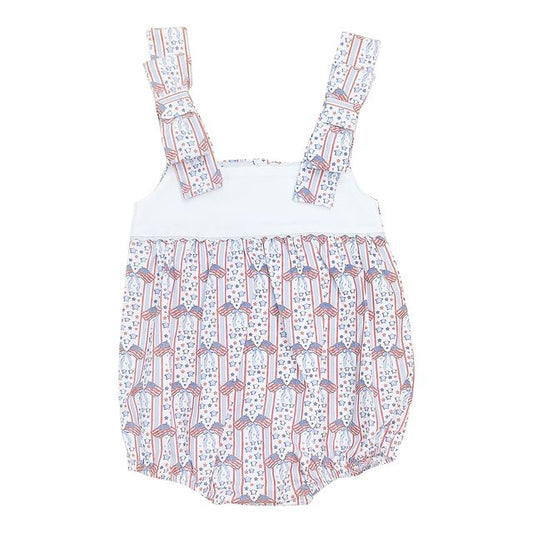 Sweet Dreams Patriotic Girl Bow Shoulder Bubble