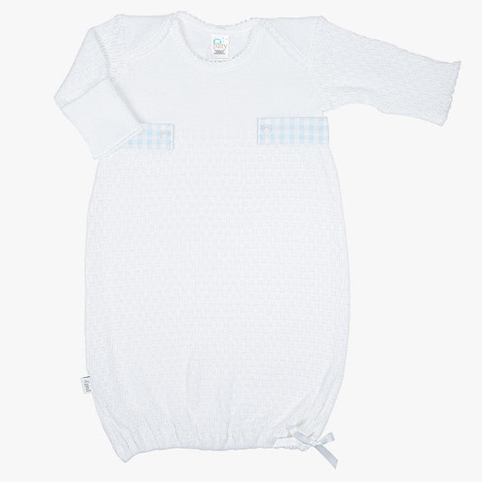 Paty Blue Gingham Gown w/Bow