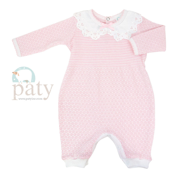 Paty Pink w/White Collar Playsuit