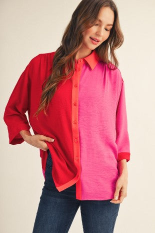 Pink and Red Crush Top