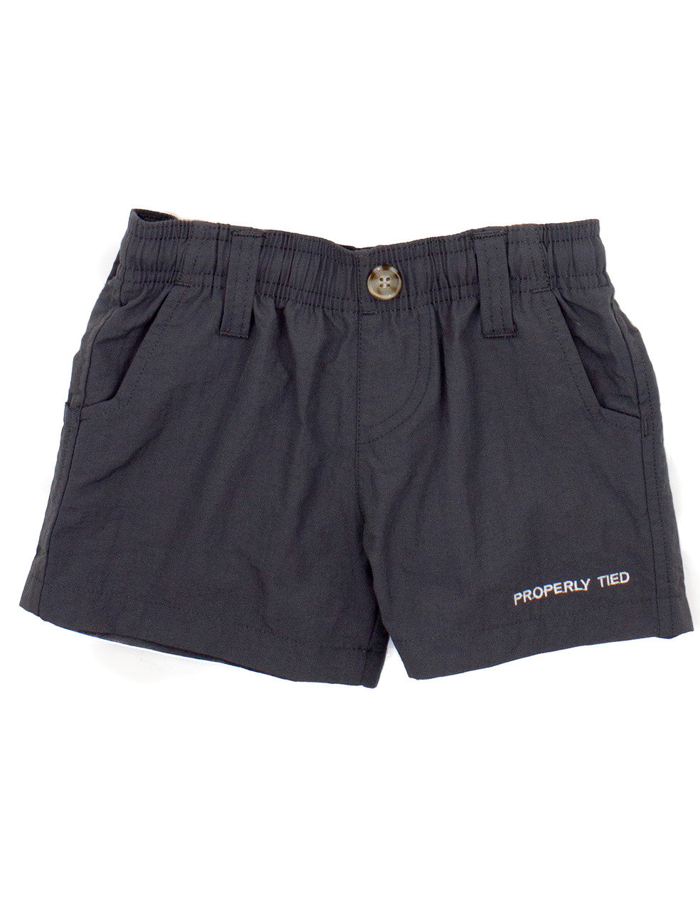 Properly Tied Boys Mallard Charcoal Short