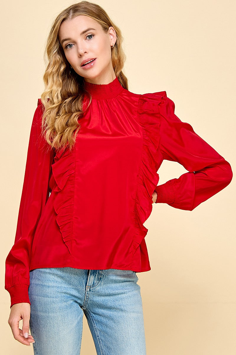 Red Ruffle Top