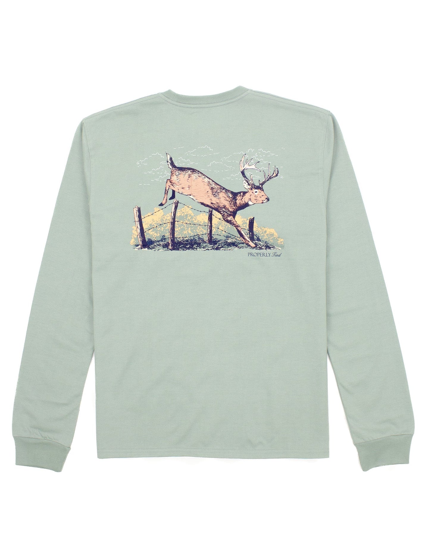 Properly Tied Sage Jumping Buck LS Tee