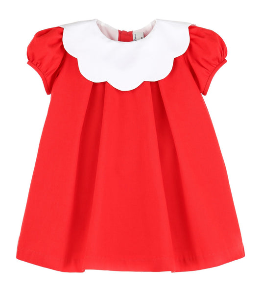 Sophie & Lucas Red Scallop A-Line Dress