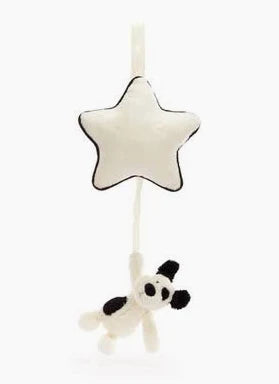 JC Bashful Black & Cream Puppy Musical Pull