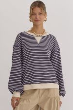 Slate Striped LS Top