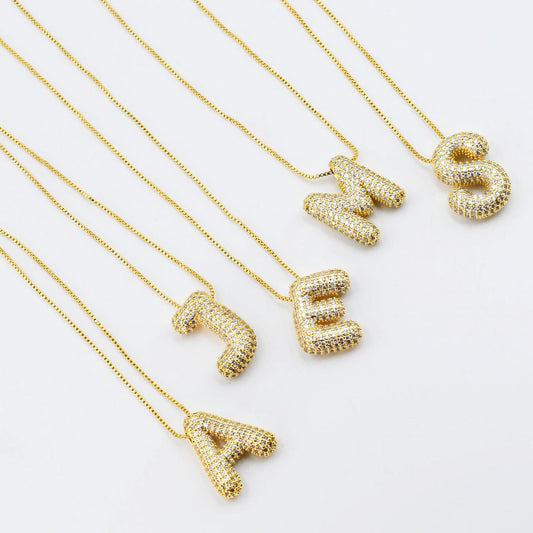 TJ Gold Crystal Balloon Initials